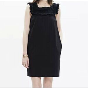 Madewell Black Sundream Crochet Fringe Shift Night Out Dress Size 2